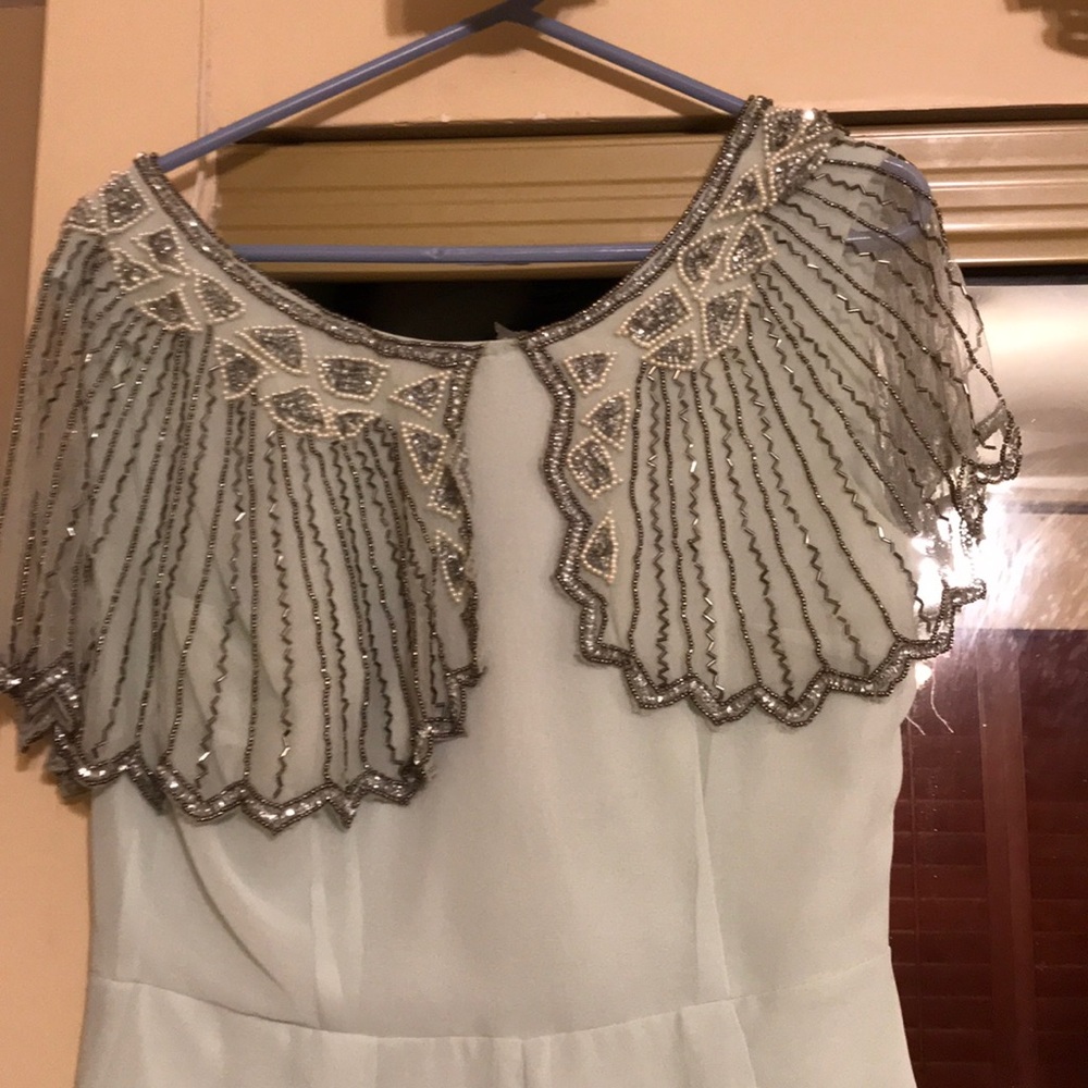 Beaded mesh romper